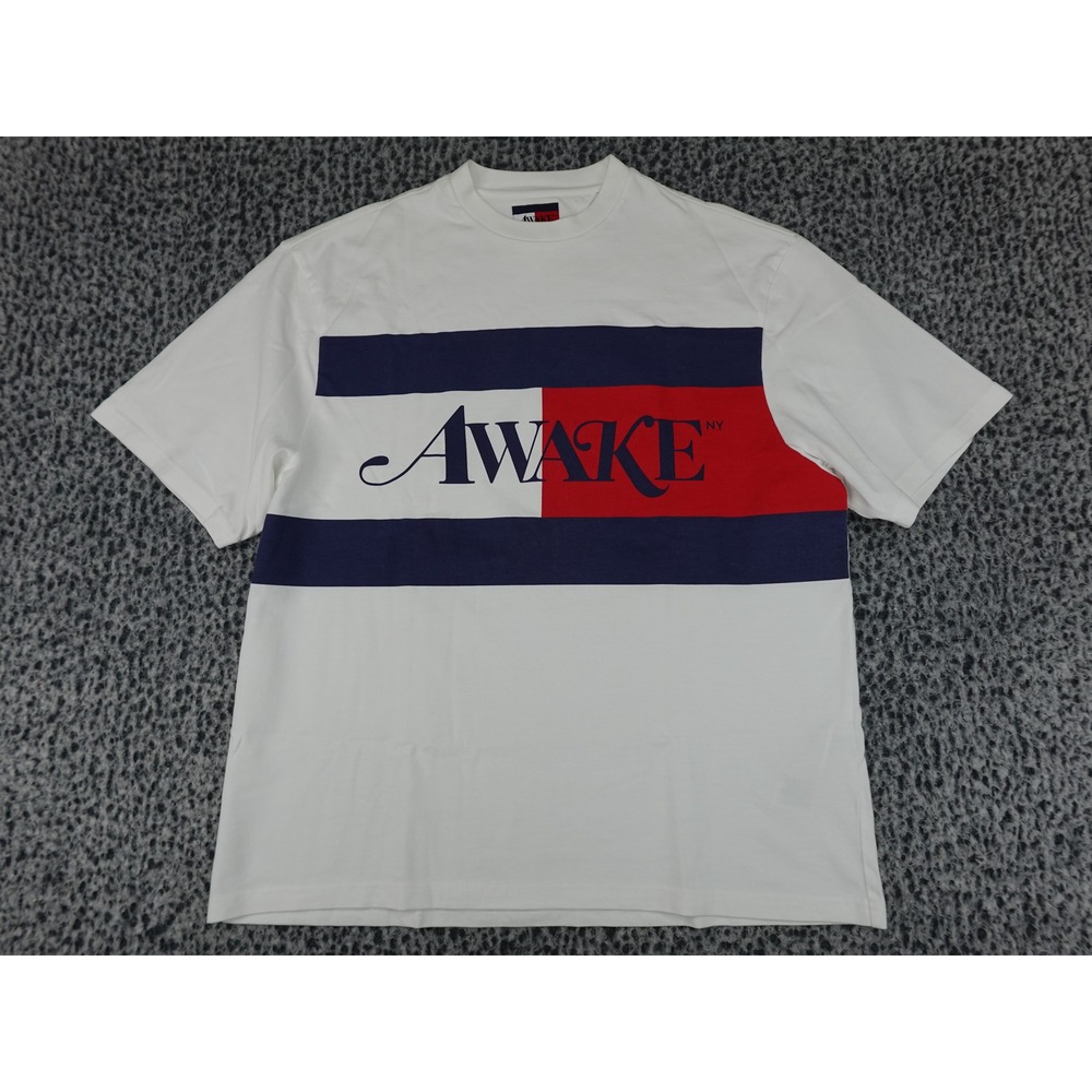 Tommy Hilfiger x Awake NY T-Shirt Mens Small White Colorblock DM17849 Logo Tee